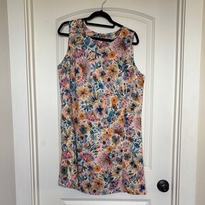 Ripskirt Hawaii Tropical Floral Mini Dress in Coral and Blue